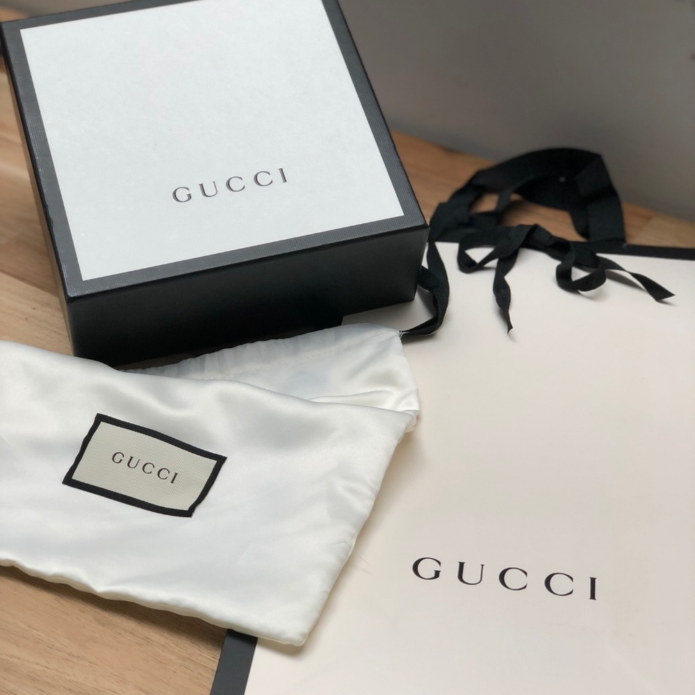 Authentic GUCCI box, dust bag & gift bag